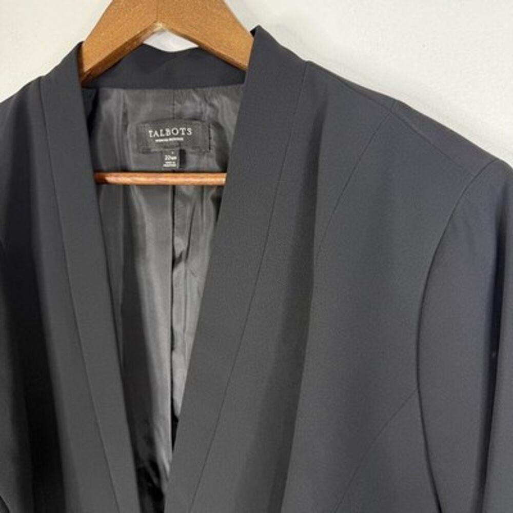 Talbots Career Blazer 22WP Black Collarless Classic Office Lined Jacket Workwear